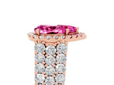 Rose gold Pear Cut Halo Pavé Diamond Engagement Ring with Split Shank and Four-Prong Setting_5