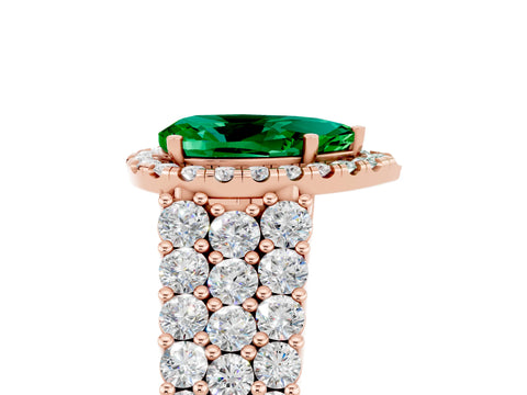 Rose gold Pear Cut Halo Pavé Diamond Engagement Ring with Split Shank and Four-Prong Setting_5