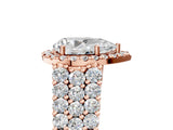 Rose gold Pear Cut Halo Pavé Diamond Engagement Ring with Split Shank and Four-Prong Setting_8