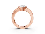 Rose gold Pear Cut Halo Pave Band Four-Prong Ring_64