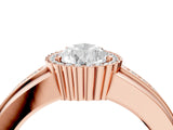Rose gold Pear Cut Halo Pave Band Four-Prong Ring_65