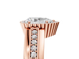 Rose gold Pear Cut Halo Pave Band Four-Prong Ring_66