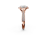 Rose gold Pear Cut Halo Pave Band Four-Prong Setting Ring_39