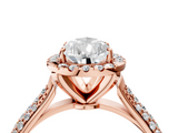 Rose gold Pear Cut Halo Pave Band Four-Prong Setting Ring_41