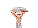 Rose gold Pear Cut Halo Pave Band Four-Prong Setting Ring_42