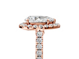 Rose gold Pear Cut Halo Pave Diamond Engagement Ring with Four-Prong Setting_8
