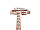 Rose gold Pear Cut Halo Pave Split Shank Prong Setting Ring_37