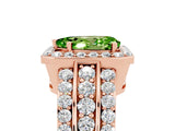 Rose gold Pear Cut Halo Peridot Ring with Split Shank and Four-Prong Setting_5