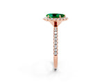 Rose gold Pear Cut Halo Round Diamond Pavé Band Four-Prong Ring_14