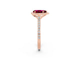 Rose gold Pear Cut Halo Round Diamond Pavé Band with Four-Prong Setting_2