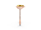 Rose gold Pear Cut Halo Round Diamond Pavé Band with Four-Prong Setting_2