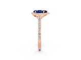Rose gold Pear Cut Halo Round Diamond Pavé Band with Four-Prong Setting_2