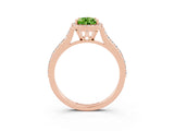 Rose gold Pear Cut Halo Round Diamond Pavé Band with Four-Prong Setting_3
