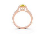 Rose gold Pear Cut Halo Round Diamond Pavé Band with Four-Prong Setting_3