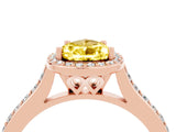 Rose gold Pear Cut Halo Round Diamond Pavé Band with Four-Prong Setting_4