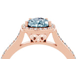 Rose gold Pear Cut Halo Round Diamond Pavé Band with Four-Prong Setting_4