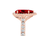 Rose gold Pear Cut Halo Round Diamond Pavé Band with Four-Prong Setting_5