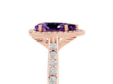 Rose gold Pear Cut Halo Round Diamond Pavé Band with Four-Prong Setting_5