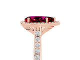 Rose gold Pear Cut Halo Round Diamond Pavé Band with Four-Prong Setting_5