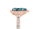 Rose gold Pear Cut Halo Round Diamond Pavé Band with Four-Prong Setting_5
