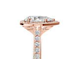 Rose gold Pear Cut Halo Round Diamond Pavé Band with Four-Prong Setting_8
