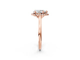 Rose gold Pear Cut Halo Round Diamond Solitaire Engagement Ring with Pave Band and Four-Prong Setting_21