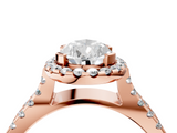 Rose gold Pear Cut Halo Split Shank Pave Set Ring_70