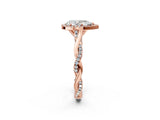 Rose gold Pear Cut Halo Twist Band with Four-Prong Setting_5