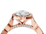 Rose gold Pear Cut Halo Twist Band with Four-Prong Setting_7