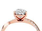 Rose gold Pear Cut Moissanite Engagement Ring with Side Stone Accents and Four-Prong Setting_64