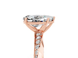 Rose gold Pear Cut Moissanite Engagement Ring with Side Stone Accents and Four-Prong Setting_65