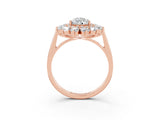 Rose gold Pear Cut Moissanite Floral Double Halo Engagement Ring with Prong Setting_15
