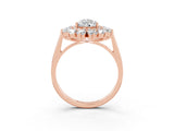 Rose gold Pear Cut Moissanite Floral Double Halo Engagement Ring with Prong Setting_51