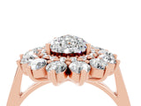 Rose gold Pear Cut Moissanite Floral Double Halo Engagement Ring with Prong Setting_52