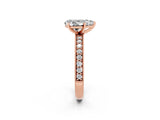 Rose gold Pear Cut Moissanite Milgrain Pavé Engagement Ring with Four-Prong Setting_2