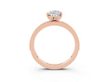 Rose gold Pear Cut Moissanite Milgrain Pavé Engagement Ring with Four-Prong Setting_3
