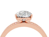 Rose gold Pear Cut Moissanite Milgrain Pavé Engagement Ring with Four-Prong Setting_4