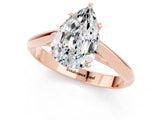 Rose gold Pear Cut Moissanite Solitaire Engagement Ring with Cathedral Setting and Four-Prong Mount_79