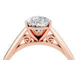 Rose gold Pear Cut Moissanite Solitaire Engagement Ring with Cathedral Setting and Four-Prong Mount_82