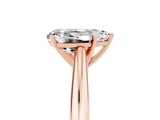 Rose gold Pear Cut Moissanite Solitaire Engagement Ring with Cathedral Setting and Four-Prong Mount_83