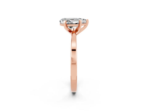 Rose gold Pear Cut Moissanite Solitaire Engagement Ring with Classic Band and Four-Prong Setting_26