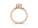 Rose gold Pear Cut Moissanite Solitaire Engagement Ring with Classic Band and Four-Prong Setting_27