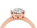 Rose gold Pear Cut Moissanite Solitaire Engagement Ring with Classic Band and Four-Prong Setting_28