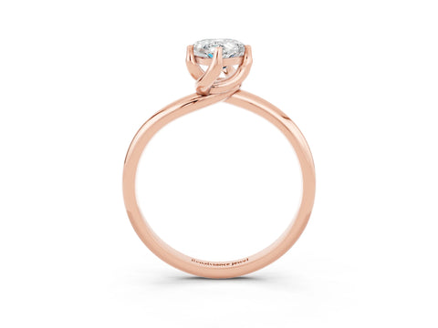 Rose gold Pear Cut Moissanite Solitaire Engagement Ring with Four-Prong Setting and Classic Band_15