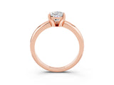 Rose gold Pear Cut Moissanite Solitaire Engagement Ring with Round Band and Four-Prong Setting_3
