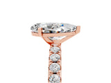 Rose gold Pear Cut Moissanite Solitaire Pavé Band with Four-Prong Setting_5