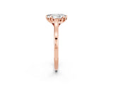 Rose gold Pear Cut Moissanite Solitaire Ring with Flower Prong Setting and Classic Band_14