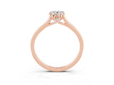 Rose gold Pear Cut Moissanite Solitaire Ring with Flower Prong Setting and Classic Band_15