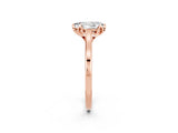 Rose gold Pear Cut Moissanite Solitaire Ring with Flower Prong Setting and Classic Band_38