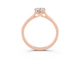 Rose gold Pear Cut Moissanite Solitaire Ring with Flower Prong Setting and Classic Band_39